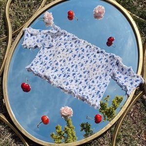 Floral off the shoulder crop top